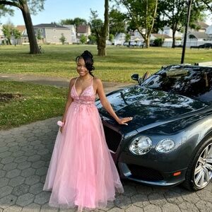 Elegant Pink Tulle Gown